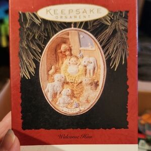 KEEPSAKE the Label 'Welcome Him' Red Ornament